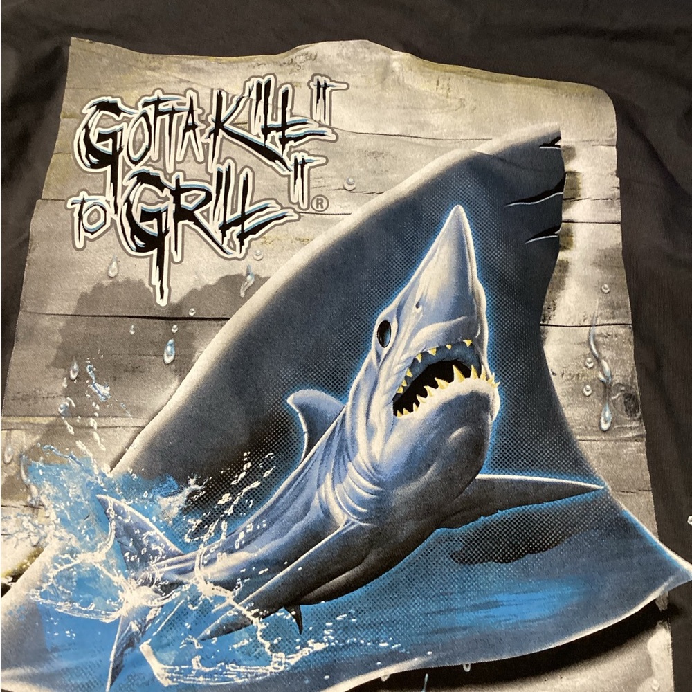 NWOT Gotta Kill it to Grill It Ink-Style Long Sleeve Shirt - Charcoal